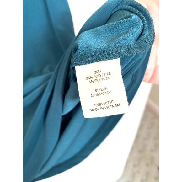 NWT Joie de Vivre Hunter Green Zip 3/4 sleeve Shirt - Picture 6 of 7